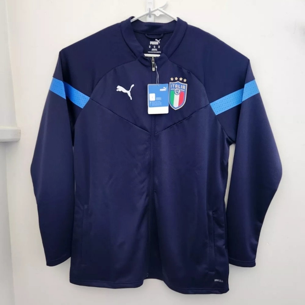Puma Italia FIGC Size XL Blue Coach Training Jacket Drycell Slim Fit 767073-04